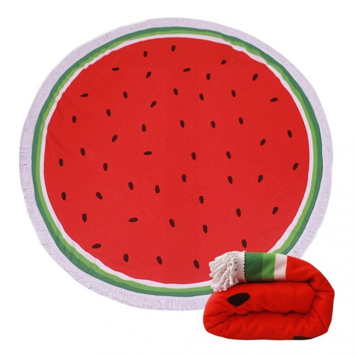 Watermelon Round Beach Towel