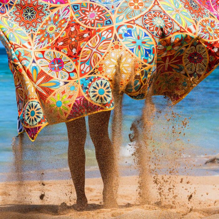 Beach Towel On Sand Detail
