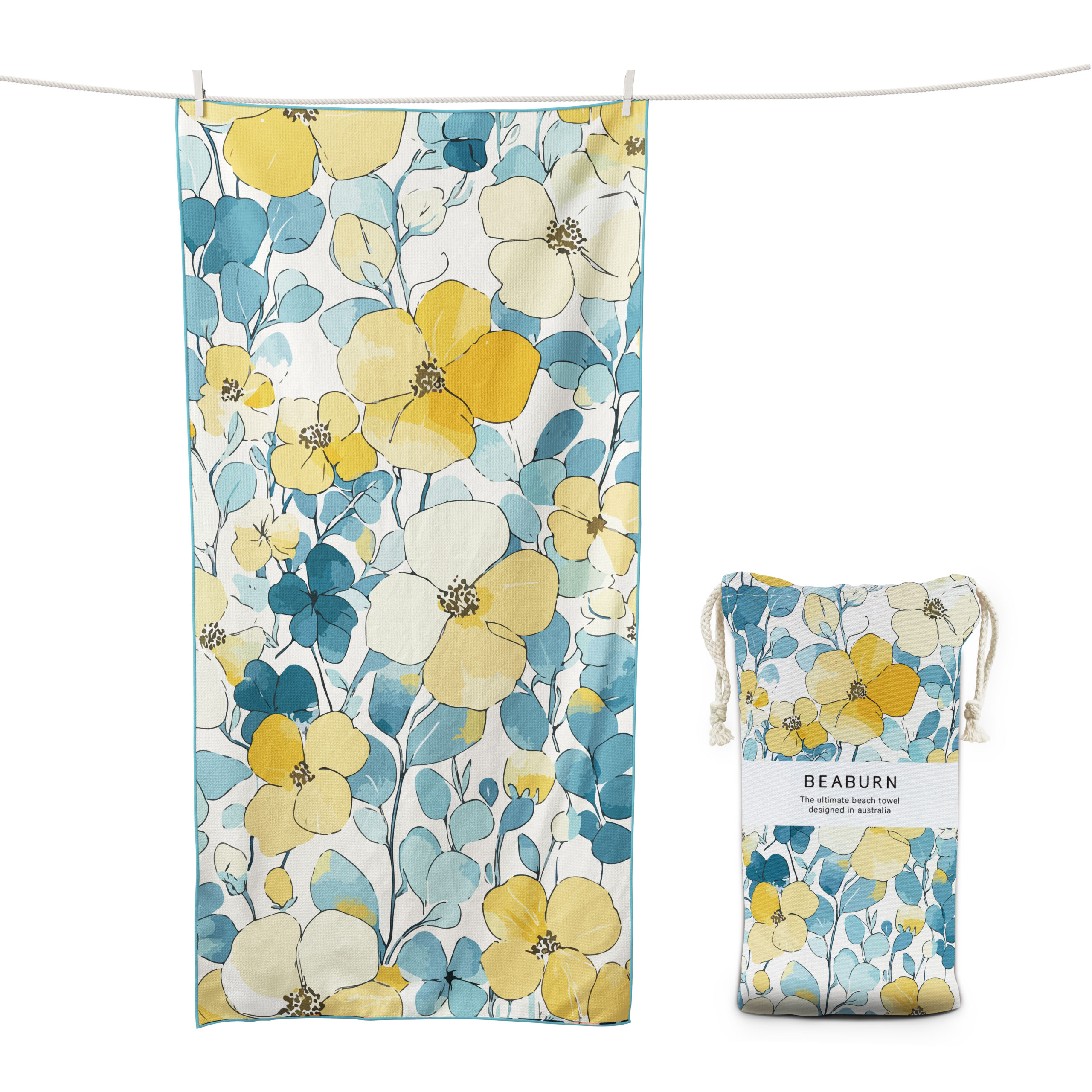 Soft Yellow Blue Petals Gentle