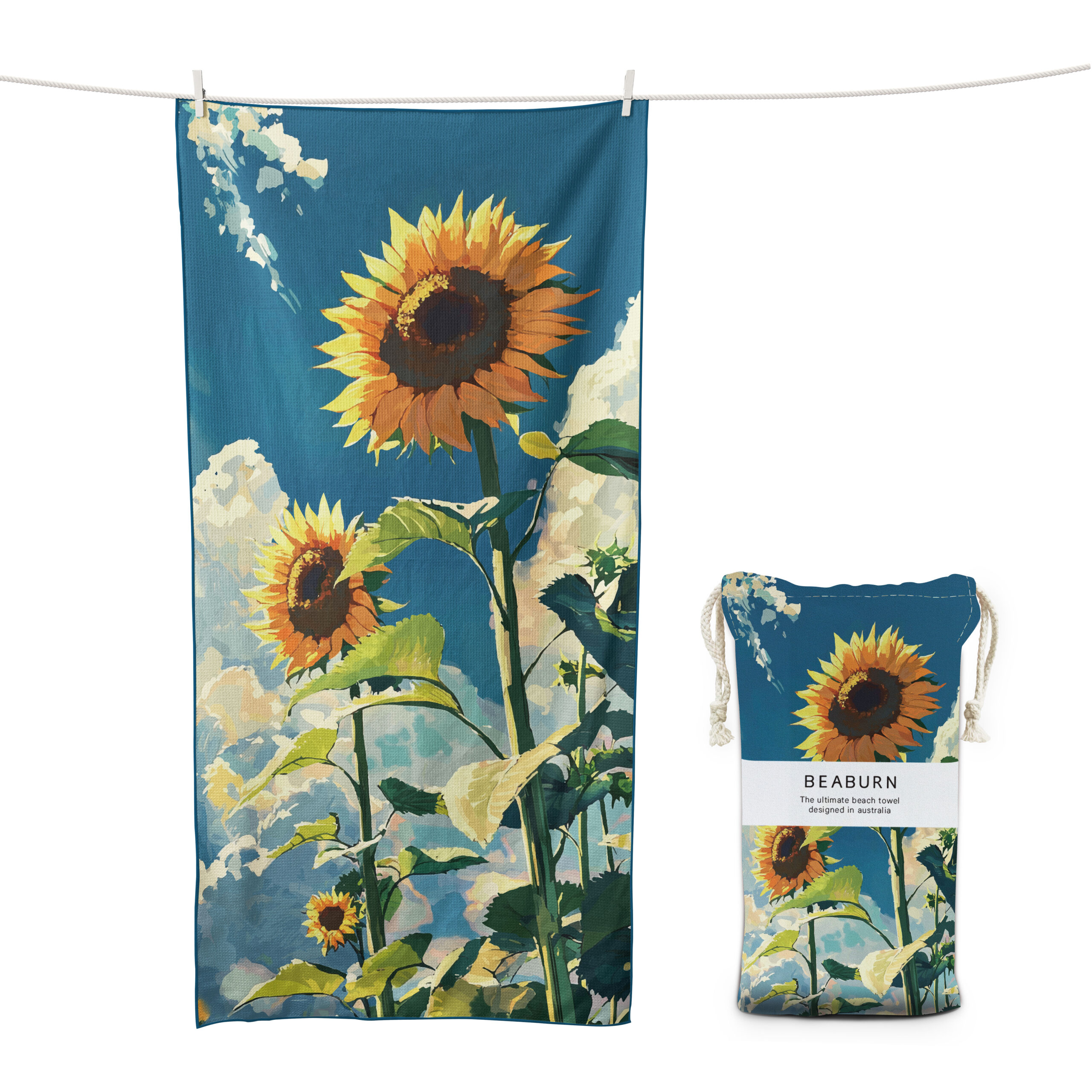 Sunflowers Sky Clouds